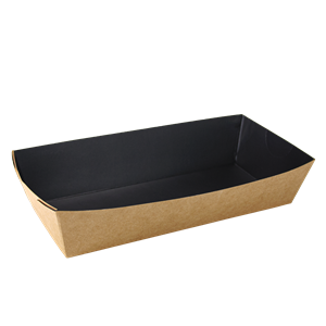 Papírová miska EKO na párek v rohlíku / fast food 165x70x40 mm kraft ideal pack®