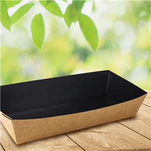 Papírová miska EKO na párek v rohlíku / fast food 165x70x40 mm kraft ideal pack®