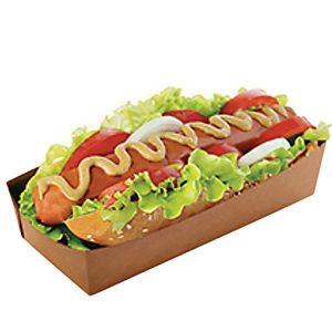 Papírová miska EKO na párek v rohlíku / fast food 165x70x40 mm kraft ideal pack®