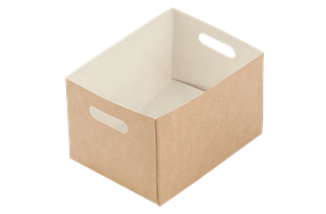 Papírová miska EKO na hranolky / fast food 70x100x60 mm hnědá ideal pack®