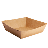 Papírová miska EKO na hranolky / fast food 139x139x42 mm kraft ideal pack®