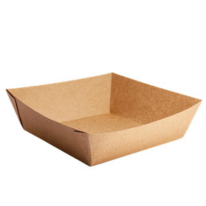 Papírová miska EKO na hranolky / fast food 139x139x42 mm kraft ideal pack®