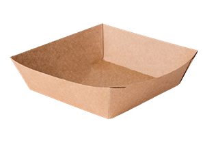Papírová miska EKO na hranolky / fast food 139x139x42 mm kraft ideal pack®