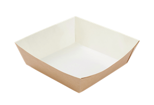 Papírová miska EKO na hranolky / fast food 139x139x42 mm hnědá ideal pack®