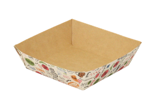 Papírová miska EKO na hranolky / fast food 139x139x42 mm s potiskem