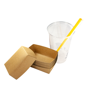 Papírová miska EKO na hranolky / fast food 100x60x40 mm kraft