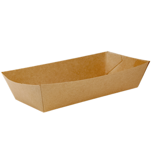 Papírová miska EKO na hranolky / fast food 160x67/183x90 x 40 mm hnědá