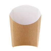 Papírová kapsa EKO na hranolky 105x50x110 mm hnědá ideal pack®