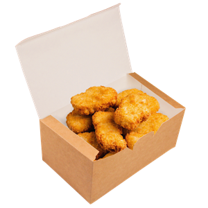 Papírový box / krabička EKO na nugety 150x91x70 mm hnědý ideal pack®