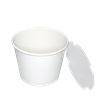 Papírový kbelík na stripsy 2400 ml bílý s víčkem