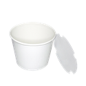 Papírový kbelík na stripsy 2400 ml bílý s víčkem