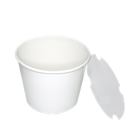 Papírový kbelík na stripsy 2400 ml bílý s víčkem