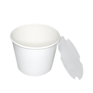 Papírový kbelík na stripsy 2400 ml bílý s víčkem