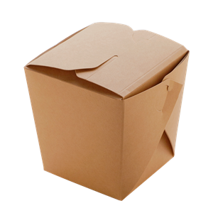 Papírový box EKO na nudle 560 ml hranaté dno hnědý