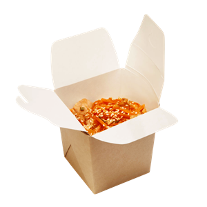 Papírový box EKO na nudle 560 ml hranaté dno hnědý