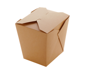 Papírový box EKO na nudle 700 ml hranaté dno hnědý 