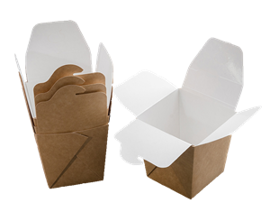 Papírový box EKO na nudle 700 ml hranaté dno hnědý 