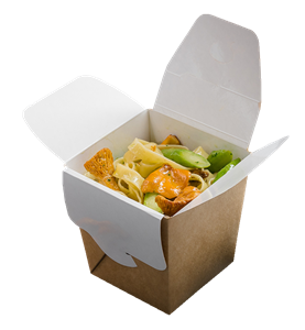 Papírový box EKO na nudle 700 ml hranaté dno hnědý 