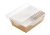 Papírový box / miska EKO na salát 121x106x55 mm hnědý s transp. víčkem