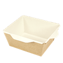 Papírový box / miska EKO na salát 121x106x55 mm hnědý 