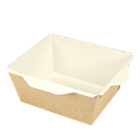 Papírový box / miska EKO na salát 121x106x55 mm hnědý 