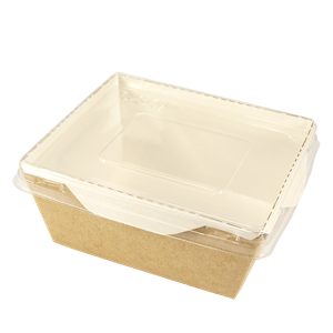 Papírový box / miska EKO na salát 121x106x55 mm hnědý 