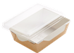 Papírový box / miska EKO na salát 145x95x45 mm hnědý s transp. víčkem