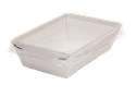 Papírový box / miska EKO na salát 145x95x45 mm bílý s transp. víčkem