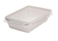 Papírový box / miska EKO na salát 145x95x45 mm bílý s transp. víčkem