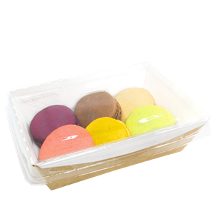 Papírový box / miska EKO na salát 145x95x45 mm bílý s transp. víčkem