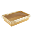 Papírový box / miska EKO na salát 150x100x39 mm hnědý s transp. víčkem ideal pack®