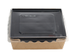 Papírový box / miska EKO na salát 150x150x50 mm hnědo-černý s transp. víčkem