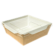Papírový box / miska EKO na salát 165x165x65 mm hnědý s transp. víčkem ideal pack®