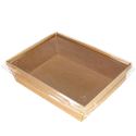 Papírový box / miska EKO na salát 170x135x48 mm hnědý s transp. víčkem ideal pack®