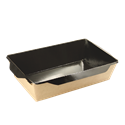 Papírový box / miska EKO na salát 207x127x55 mm hnědo-černý