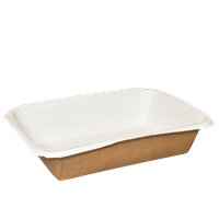 Papírová zatavovací miska EKO 140x190x42 mm hnědá