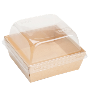Papírová miska EKO hranatá 130x130x48 mm hnědá