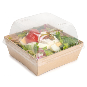 Papírová miska EKO hranatá 130x130x48 mm hnědá