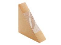 Papírový box EKO na sendvič 130x130x40 mm hnědý s okénkem ideal pack®