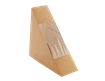 Papírový box EKO na sendvič 130x130x50 mm hnědý s okénkem ideal pack®
