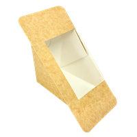 Papírový zatavovací box na sendvič 120x120x70/65 mm hnědý ideal pack®