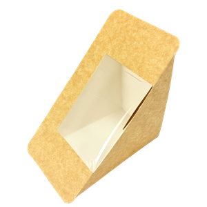 Papírový zatavovací box na sendvič 120x120x70/65 mm hnědý ideal pack®
