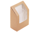 Papírový box EKO na wrap / tortillu 90x50x130 mm hnědý s okénkem ideal pack®