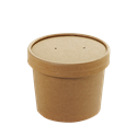 Papírová miska EKO na polévku 230 ml kraft s papírovým víčkem