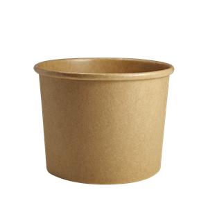 Papírová miska EKO na polévku 230 ml kraft s papírovým víčkem