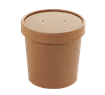 Papírová miska EKO na polévku 340 ml kraft s papírovým víčkem