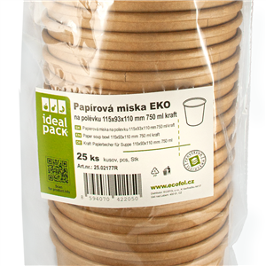 Papírová miska EKO na polévku 750 ml kraft ideal pack®