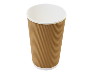 Papírový kelímek EKO 0,35 l CTG žebrovaný dvouvrstvý hnědý O90mm