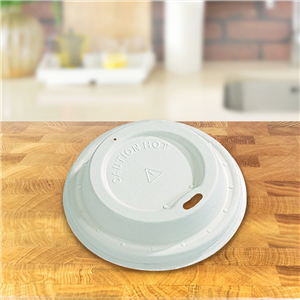 Víčko z cukrové třtiny na kelímky CTG O80mm béžové