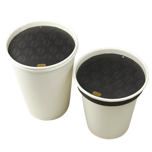 Papírové víčko PAP/PE na kelímky CTG O80 mm / O90 mm černé